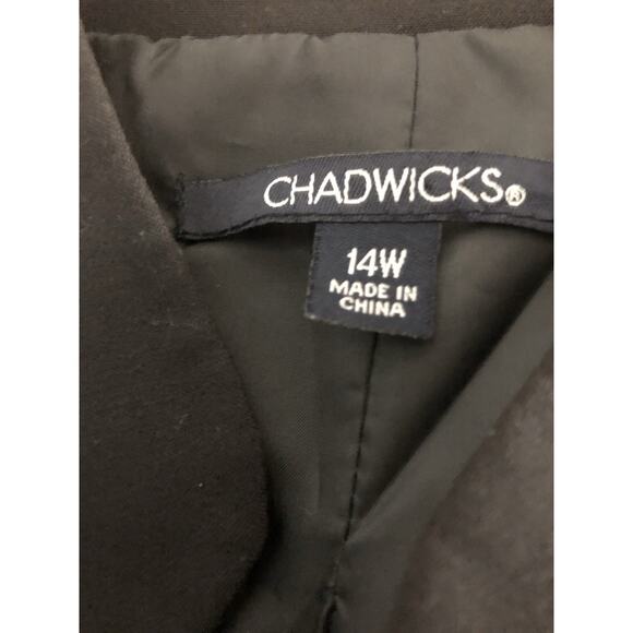 Chadwick Blazer Womens 14W Black Open Career Office Clueless Preppy Long Sleeve - Picture 7 of 9